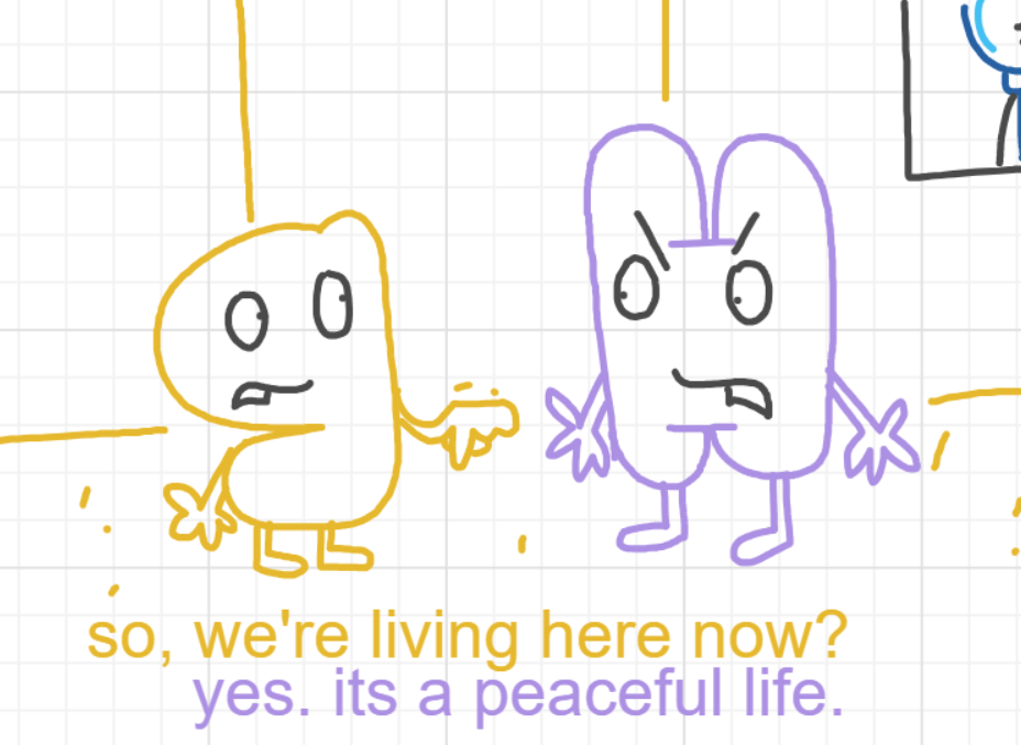 A panel from I've Been Everywhere, Man, episode nine of the Board Boards object show by Furretwalk/WalkingFurret.